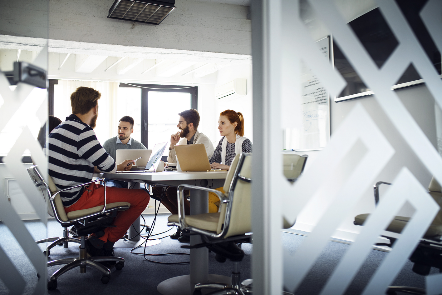 Meeting room ongoing discussion